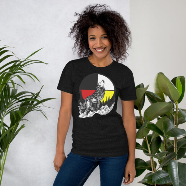 Native American Wolf Medicine Wheel Unisex t-shirt - Image 3