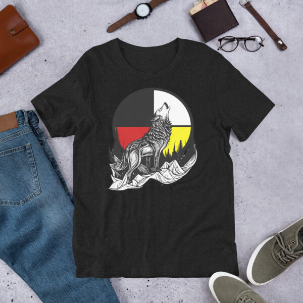 Native American Wolf Medicine Wheel Unisex t-shirt - Image 4