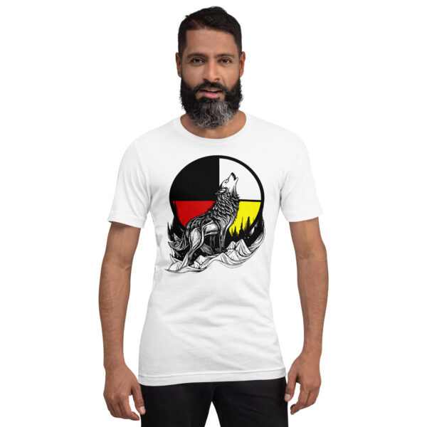 Native American Wolf Medicine Wheel Unisex t-shirt