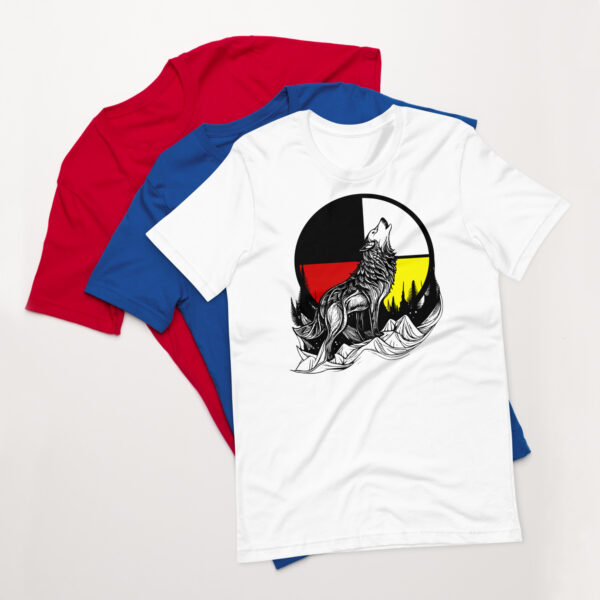 Native American Wolf Medicine Wheel Unisex t-shirt - Image 2