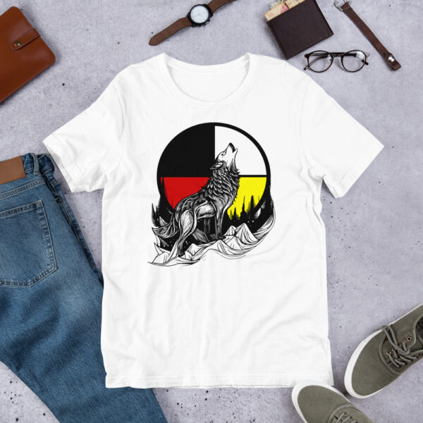 Native American Wolf Medicine Wheel Unisex t-shirt - Image 5
